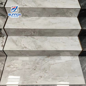 Modernas y Elegantes Baldosas de Porcelana para Escaleras con Textura de Madera, Mármol, Dorado y Plateado Brillante para el Piso de la Entrada - Product Image 6