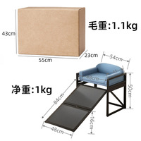 Bewegliche Haustiertreppe mit Klappbarem Design, Atmungsaktiv und Verschleißfest, Sofa-Bett-Zusatz für Kleine Hunde und Katzen, Erhöhter Bettaufstieg
