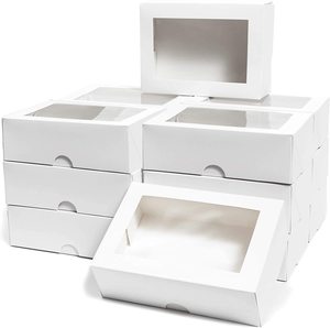 Bán Buôn Đồng Bằng Trắng Bánh Hộp Cho Bánh Ngọt Trong Số Lượng Lớn Bánh Hộp Với Cửa Sổ - Product Image 1