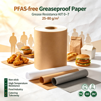 Papier sulfurisé de qualité alimentaire sans PFAS, personnalisé, imprimé pour sandwichs et burgers, pour emballer les aliments
