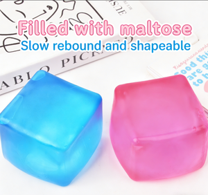 Jouet sensoriel en silicone de 8 cm à presser, anti-stress, amusant et coloré, en forme de glaçons, boîte de balles anti-stress - Product Image 5
