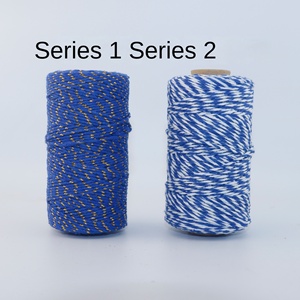 1.5mm a righe a righe a doppio colore cotone panettiere 100m rotolo imballato panettiere corda di spago per la fabbricazione e il confezionamento di regali - Product Image 6
