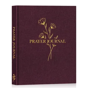 Cuaderno de Oración Cristiano Personalizado con Tapa Dura de Lino, Encuadernación en Espiral, Hojas Sueltas, Planificador con Versículo Bíblico - Regalo - Product Image 1