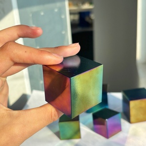 Cristalhola al por Mayor, Estilo Bohemio, Moda de Alta Calidad, Cubo de Obsidiana Electrochapado, Tallado, Decoración para el Hogar, Regalos Seguros - Product Image 1