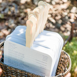 50 pièces inachevé en bois ondulé <span class=keywords><strong>Popsicle</strong></span> <span class=keywords><strong>bâton</strong></span> bois naturel mariage ventilateur bâtons poignées ensemble pour bricolage artisanat faisant peinture mélange - Product Image 5