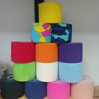 Bandage élastique athlétique respirant avec logo personnalisé pour le sport Bande d'haltérophilie légère et légère déchirure EAB Crochet Grip Pouce Bande d'haltérophilie de 5cm