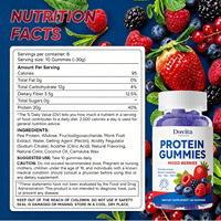 Gummies de protéines de lactosérum OEM à marque privée, fabriquées aux États-Unis, 15g BCAA Collagène, pour la récupération musculaire et l'énergie, pour adultes, femmes, végétaliennes, sans sucre, sans OGM