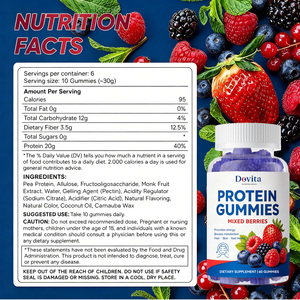 Gummies de protéines de lactosérum OEM à marque privée, fabriquées aux États-Unis, 15g BCAA Collagène, pour la récupération musculaire et l'énergie, pour adultes, femmes, végétaliennes, sans sucre, sans OGM - Product Image 3