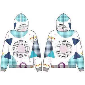 DHZ1109 New Custom Full <b>Zip</b> up <b>Hoodie</b> Oversized Front <b>Zip</b> Side <b>Pocket</b> Polyester Sublimation Design All Over Print for Spring - Product Image 5