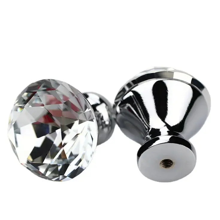 Meubles de maison décoratifs de luxe derniers boutons de tiroir en cristal uniques de haute qualité