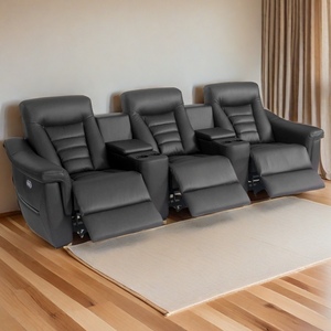 Ensemble de canapés inclinables électriques de style <span class=keywords><strong>asiatique</strong></span> de haute qualité pour salon, en cuir véritable, avec console - Product Image 4
