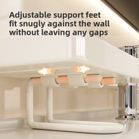 Étagère murale moderne en acier au carbone pour salle de bain, sans perçage, étanche, durable, support vertical pour serviettes, rangement pour robinet