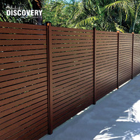 Panneaux de clôture en aluminium personnalisés pour l'extérieur, clôture de jardin moderne, système de clôture à lattes écologique pour l'intimité