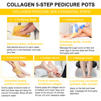 Kit Pédicure Deluxe 5 Étapes pour Salon de Manucure : Fournitures, Ensemble Soins des Pieds, Râpe, Anti-Callosités, Masque Collagène Coréen et Crème de Massage Spa