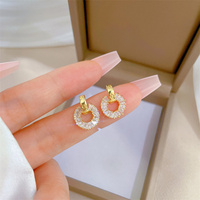 20 % de Réduction sur Parure de Bijoux Luxe Léger Micro-Sertis Personnalisés, Collier et Boucles d'Oreilles Cercles Entièrement Diamantés en Acier Inoxydable