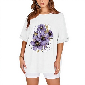 T-shirt pour femme surdimensionné et ample, en coton 100% respirant de haute qualité, 240 GSM, avec impression graphique personnalisée OEM - Product Image 4