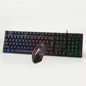 Clavier et souris de jeu ergonomiques filaires, USB, rétroéclairage LED, disposition arabe, espagnole, russe, matériau plastique ABS imperméable - Product Image 2