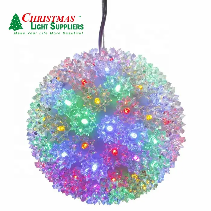 थोक 50 एलईडी स्टारबर्स्ट आकृति प्रकाश का नेतृत्व किया आउटडोर गेंद क्रिसमस प्रकाश छत फांसी गेंद प्रकाश आउटडोर का नेतृत्व किया