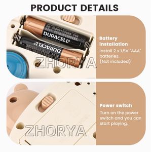 ของเล่นเปียโนจิ๋วรูปสัตว์การ์ตูน Zhorya เครื่องดนตรีเปียโนหลากสีสัน ของเล่นหมีเปียโนสำหรับเด็ก - Product Image 5