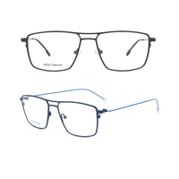Livraison Rapide – Lunettes Optiques 100% Titane Pur, Monture Semi-Cerclée Rectangulaire Tendance pour Tous les Types de Visage