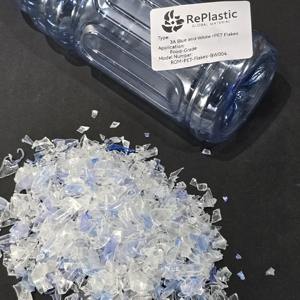 Flocons de rPET bleu et blanc 3A / Flocons de PET recyclé dans l'emballage alimentaire - Product Image 3