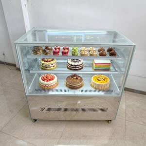 Anti-Fog Heated Glass Cake Display Fridge Commercial Right Angle Dessert Showcase for Bakery with Crystal View - Product Image 3
