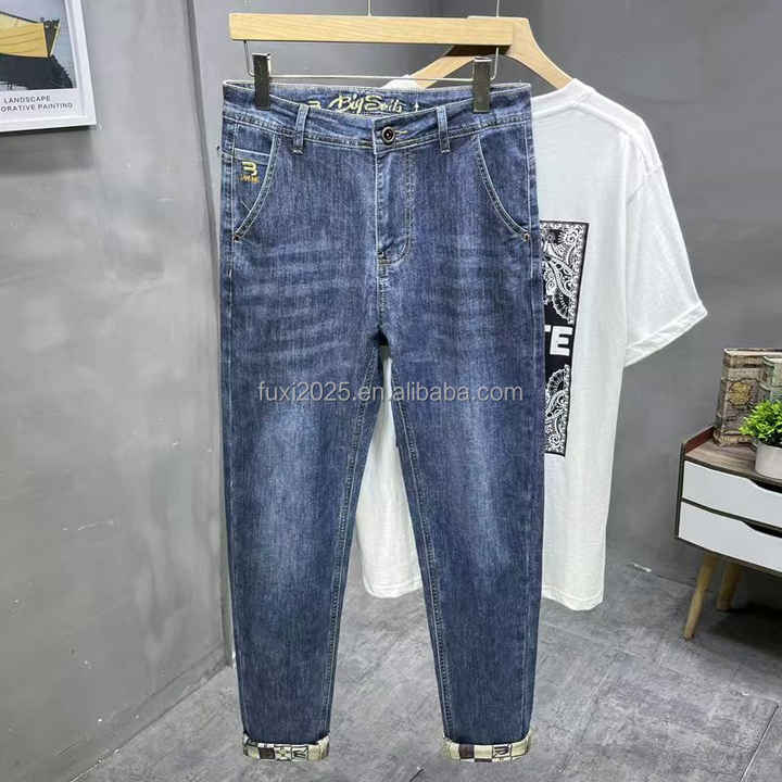 Custom OEM Vintage Men's Jeans  High Waist Harem Pants Wide Leg Cargo Jean for Men Streetwear Hip Hop Style for Spring Winter