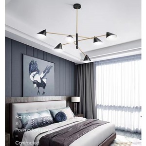 Nordic Minimalist Chandelier Black Iron Led Adjustable Height For Living Room Dining Room Home <b>Lighting</b> Fixtures - Product Image 3