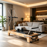 Reformers de Pilates en bois de chêne pour la rééducation, Reformer demi-tourneuse pour cliniques de physiothérapie