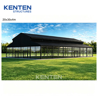 Carpa de Techo Alto Negra KENTEN, Carpa Convertible de Lujo para Bodas, Carpa Grande y Resistente de 40x60