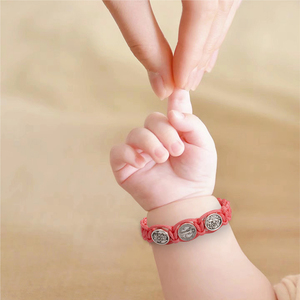 Pulsera Católica para Bebé, Niña o Niño Pequeño, Amuleto Triple de San Benito, San Miguel Arcángel, Pulsera de Protección para Recién Nacido - Product Image 3
