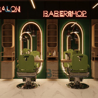 Station Miroir de Mobilier de Salon de Coiffure Personnalisé avec Lumière LED pour Décoration de Salon de Beauté