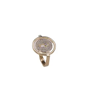 Anéis de botão geométrico da moda, joia exclusiva de zircônia para mulheres, joia em promoção