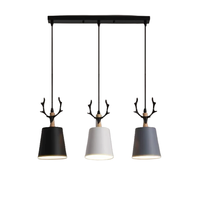 Lampe suspendue LED en fer de style nordique minimaliste moderne pour chambre et bureau, avec hauteur réglable, intensité variable, Ra80, taille moyenne, garantie de 2 ans