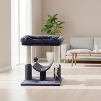 Arbre à chat moderne en peluche de haute qualité, personnalisable en gros, grand, avec cadre d'escalade pour chaton, griffoir stable en sisal, perchoirs, jouets, hamacs et lits