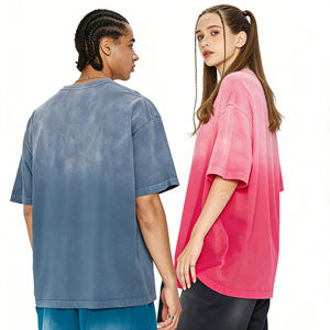 T-shirt Hip Hop en coton 100% tricoté, délavé à l'acide, de haute qualité, couleur unie classique, basique, confortable et léger à manches courtes pour homme - Product Image 3