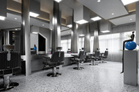 Conception d'intérieur personnalisée pour salon de coiffure, bancs de travail modernes, étagères, meubles, rénovation, service tout-en-un