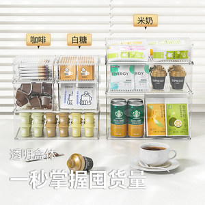 Transparent Tea Storage <b>Box</b> <b>With</b> <b>Lid</b> Stackable For Coffee Pods And Tea Bags Office Desktop Organizer - Product Image 2