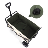 Chariot pliant de camping extérieur de roue pneumatique de cadre en acier avec la table