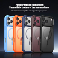 Coque magnétique de luxe antichoc transparente pour iPhone 18 Pro Max, hybride PC TPU, dos contrastant, vente en gros OEM