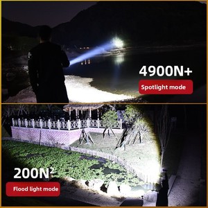Power Led <b>Flashlights</b> Tactical Torch with Display Light USB Charging Camping Fishing Emergency Zoom Lantern - Product Image 6