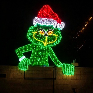 Luz navideña impermeable con diseño de Scrooge Grump y The Grinch para decoración exterior navideña - Product Image 3