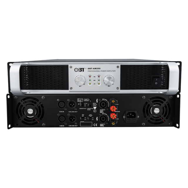 OBT-AM250 Professional AM Series 3U Professional Class-D Power Amplifier 2 Channels Amplifier Audio Power 250W