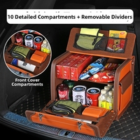 Organisateur de coffre de voiture robuste, grande capacité, multi-compartiments, avec poignée, antidérapant, pour SUV, boîte de rangement avec serrure
