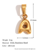 Moda chapado en oro joyería regalo 26 letras colgante pendientes pulsera encantos Mini 14*7mm burbuja nombre personalizado para bodas