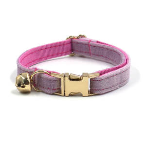 Venta caliente nuevo lujo pequeño gato Collar cómodo personalizado terciopelo gato collares con Mini campana - Product Image 3