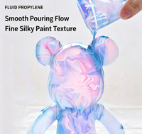 Kit de peinture DIY Ours Fluide 23cm, Ours vierge avec porte-clés, Ensemble de peinture acrylique, Cadeau artisanal fait main