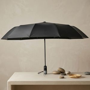 Creative Parapluie LED Handle SOS Alert Automatic Open 103cm Diameter 18m/s <b>Windproof</b> 12 Ribs Rain Custom Logo Folding <b>Umbrella</b> - Product Image 1