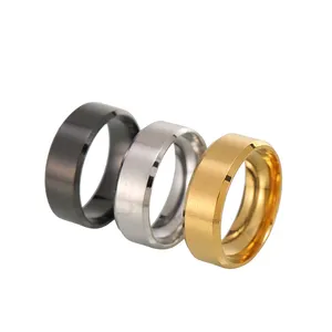 แฟชั่น anillos แหวนที่กำหนดเองสำหรับผู้ชายแหวนชุบทองเครื่องประดับผู้ชายว่างเปล่าสแตนเลสแกะสลักแหวนสำหรับผู้ชาย