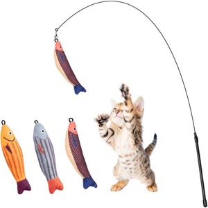 Jouets pour animaux de compagnie : Jouet interactif pour chat en forme de poisson, souple, durable, avec herbe à chat, pour la mastication et le mouvement - Product Image 1